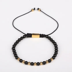 Classic Stone Beads Bracelet - Gold/Black