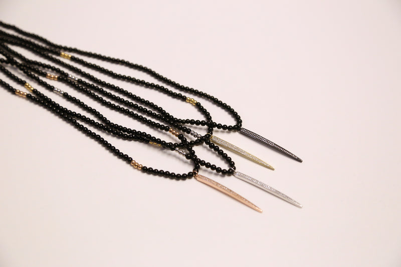 Arrow Beaded Necklace - Gold