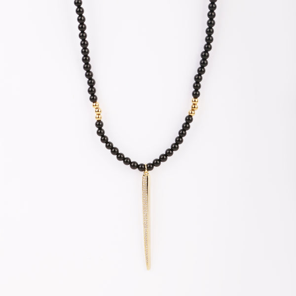 Arrow Beaded Necklace - Gold