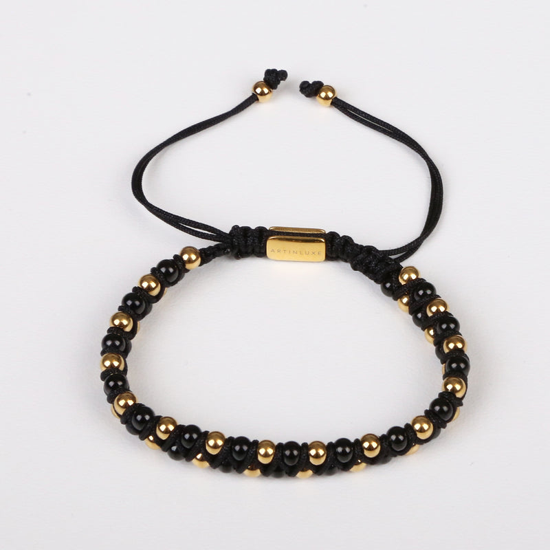 Double Roll Bracelet - Gold/Black