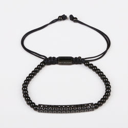 Long Tube Curved Bracelet - Black